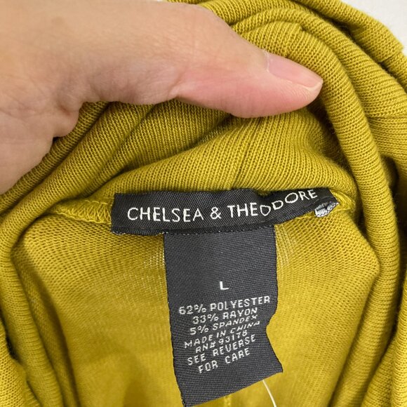 New Chelsea & Theodore Large Turtle Neck Ruffle Dolman Sleeve Knit Sweater - Picture 2 of 9